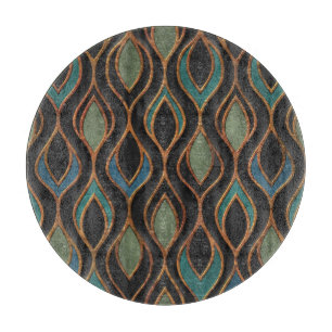 Tabla De Cortar Ondas talladas: Textura de cobre de bronce