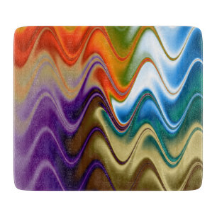 Tabla De Cortar Ondulado Multicolor Abstracto