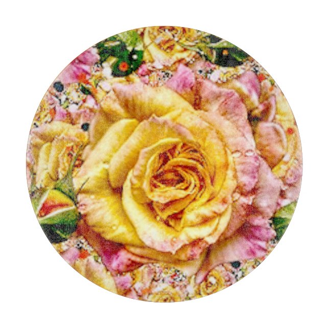 Tabla De Cortar Opulencia Rosa Dorada Groovy: (Anverso)
