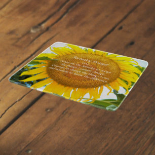 Tabla De Cortar Oración de Serenity Floral de girasol amarillo