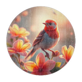 Tabla De Cortar Orange Bird Floral Cutting Board