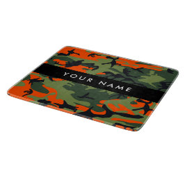 Tabla De Cortar Orange Camouflage Pattern, Your name, Personalize