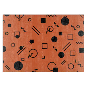 Tabla De Cortar Orange, fun, trendy, geometric Memphis graphic