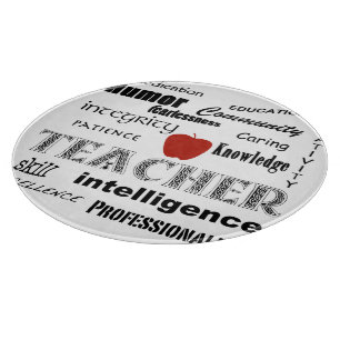 Tabla De Cortar Orgullo del profesor + Apple rojo