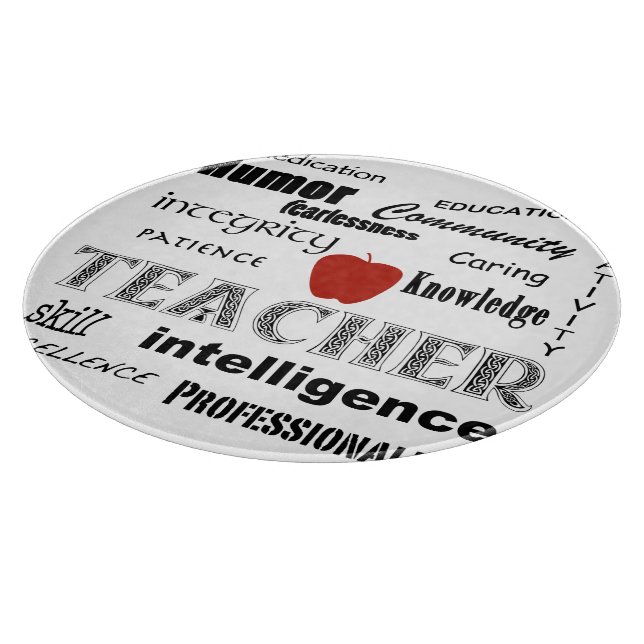 Tabla De Cortar Orgullo del profesor + Apple rojo (Borde)