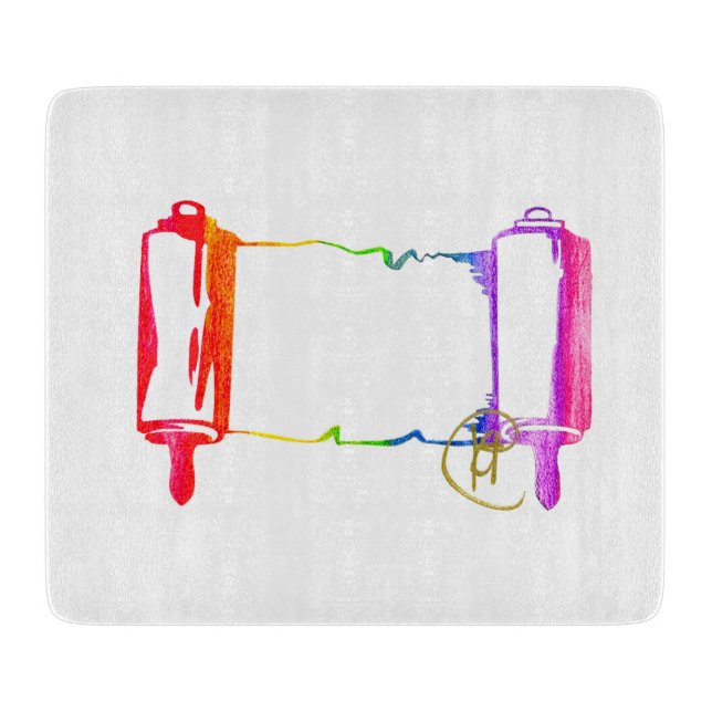 Tabla De Cortar Orgullo Torah Art Challah Cutting Board (Anverso)