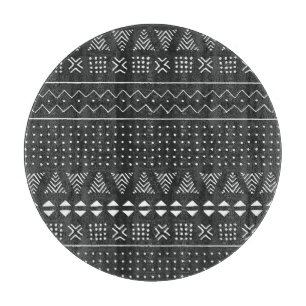 Tabla De Cortar Origen étnico tribal: patrón blanco negro.