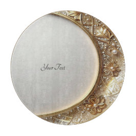 Tabla de cortar ornamentada dorada