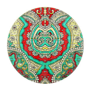 Tabla De Cortar Ornamento arabesco neón: estilo años 80.