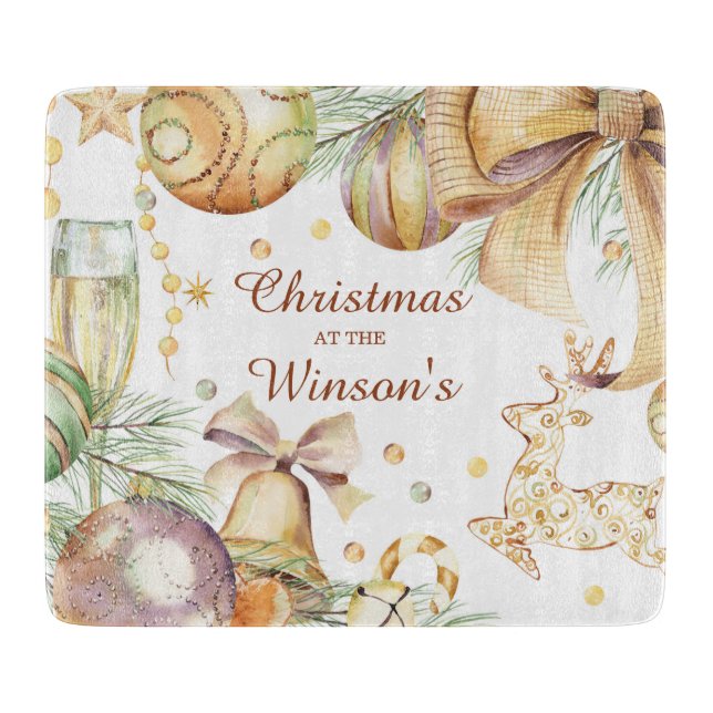 Tabla De Cortar Ornamento de corte de Navidades personalizados (Anverso)