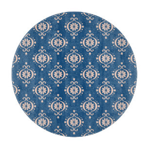 Tabla De Cortar Ornamento de Damasco de Folclore Geométrico Ikat