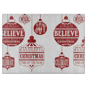 Tabla De Cortar ornamentos modernos de Navidad vintage