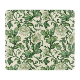 Tabla De Cortar Ornate dark green acanthus leaves pattern