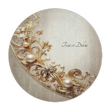 Ornate Gold Flourish Cutting Board