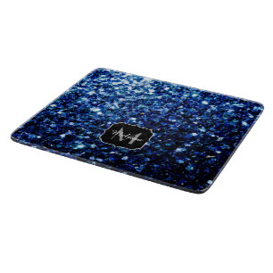 Tabla De Cortar Oscuro Azul profundo brillante purpurina chisme Mo