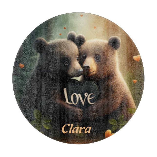 Tabla De Cortar Ositos curtidos en el abrazo amoroso (Anverso)