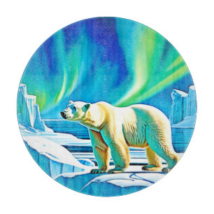 Tabla De Cortar Oso Ártico Luces del Norte