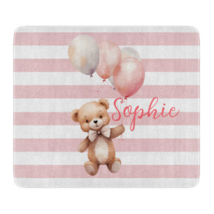 Tabla De Cortar Oso pequeño lindo en rosa