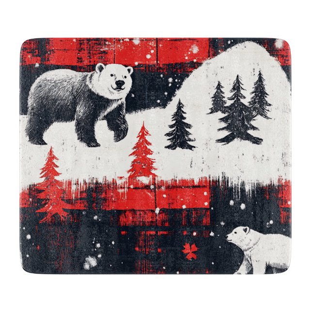 Tabla De Cortar Oso Polar de Búfalo Rojo (Anverso)