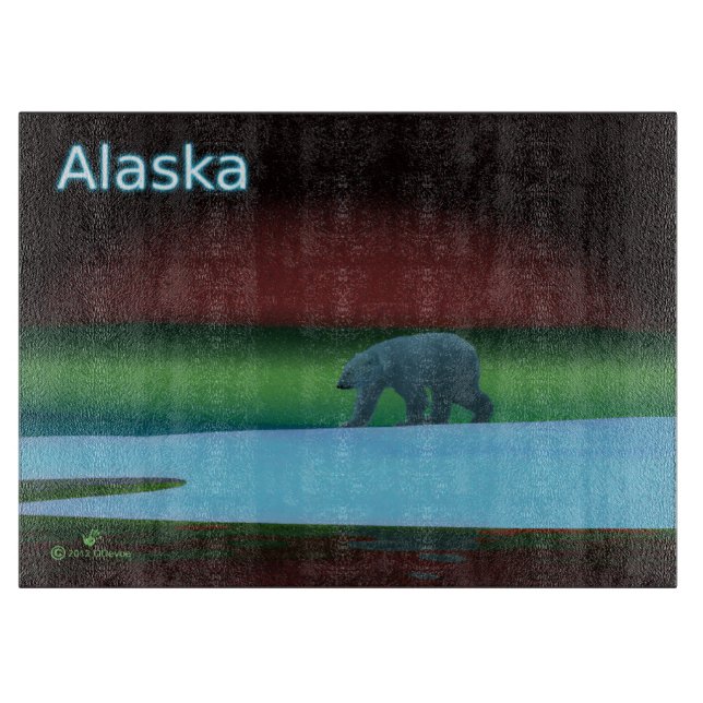 Tabla De Cortar Oso Polar de Luces Polares (Anverso)