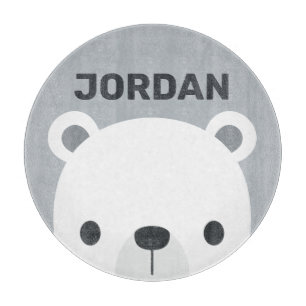 Tabla De Cortar Oso polar pequeño y corto con nombre personalizado