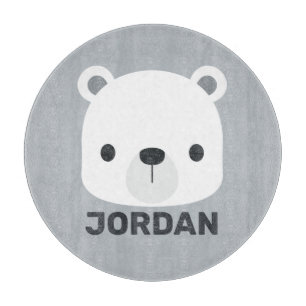 Tabla De Cortar Oso polar pequeño y corto con nombre personalizado
