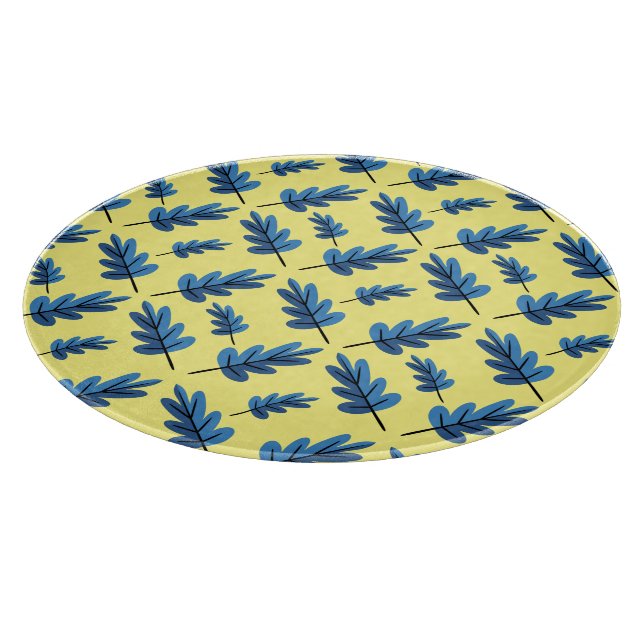 Tabla De Cortar Otoño Azul (Borde)