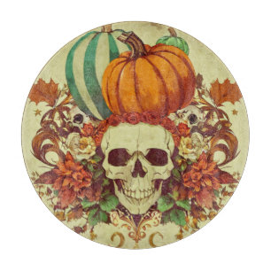 Tabla De Cortar Otoño/Halloween/calabaza/esqueleto