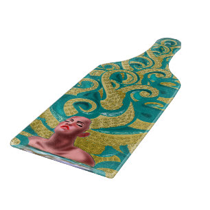 Tabla De Cortar Otopus Mujer Cortando Tentacles de tablero Oro