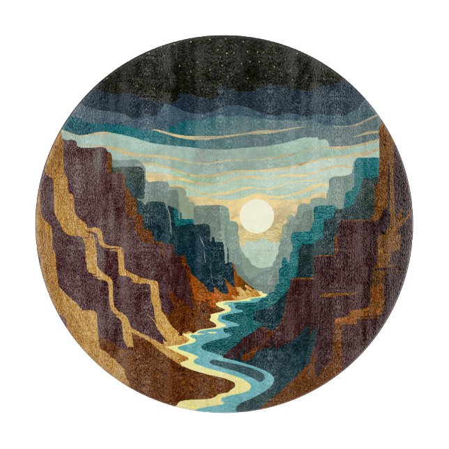 Tabla De Cortar Paisaje Canyon Sunset (Anverso)