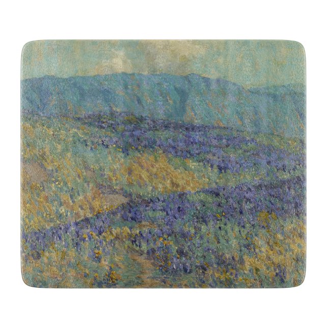 Tabla De Cortar Paisaje con flores azules (de Granville Redmond) (Anverso)