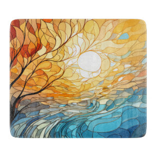 Tabla De Cortar Paisaje con motivos ucranianos