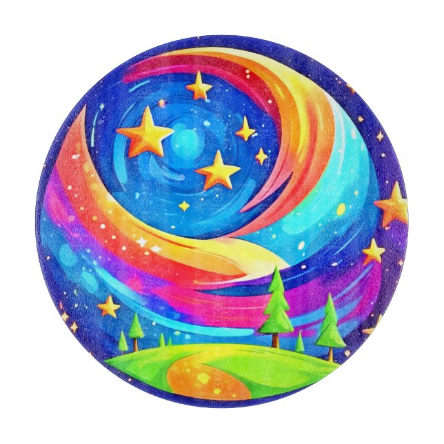 Tabla De Cortar Paisaje Cósmico: Una aventura celeste (Anverso)