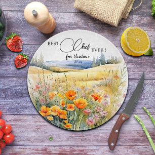 Tabla De Cortar Paisaje de flores silvestres mejor regalo del chef