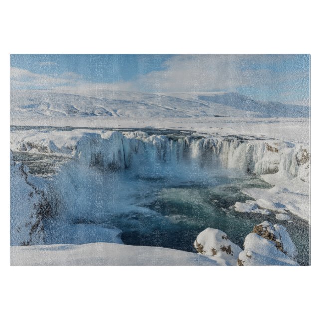 Tabla De Cortar Paisaje de la cascada Godafoss (Anverso)
