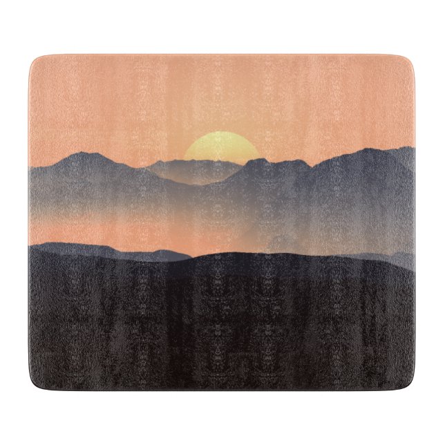 Tabla De Cortar Paisaje de las montañas Misty (Anverso)