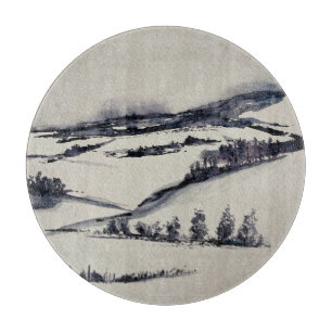 Tabla De Cortar Paisaje de nieve