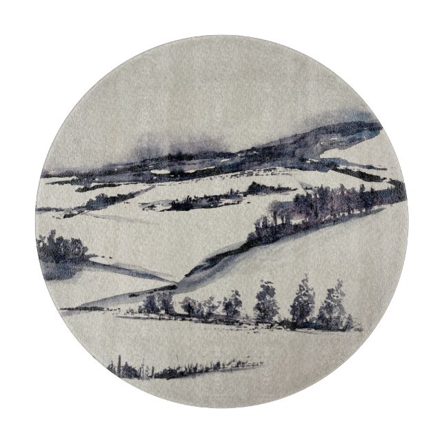 Tabla De Cortar Paisaje de nieve (Anverso)