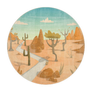Tabla De Cortar Paisaje del Camino del Desierto: Vintage Personali