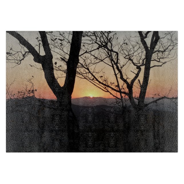 Tabla De Cortar Paisaje del Parque Nacional Shenandoah Sunset (Anverso)