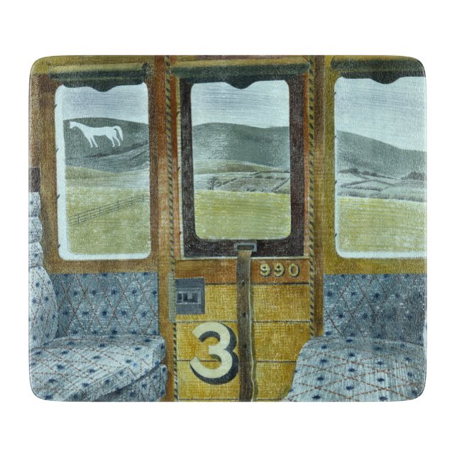 Tabla De Cortar Paisaje en tren (por Eric Ravilious) (Anverso)