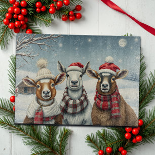 Tabla De Cortar Paisaje invernal con oveja y cabaña