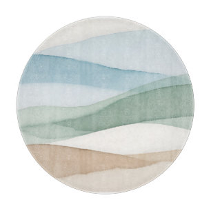 Tabla De Cortar Paisaje minimalista azul beige