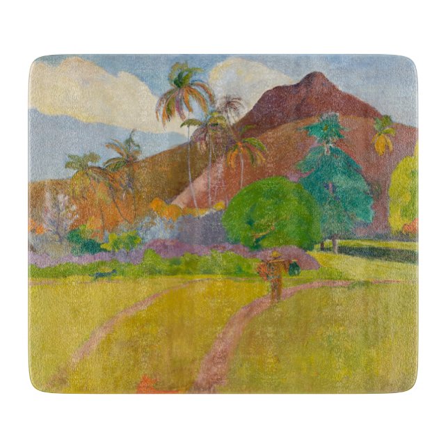 Tabla De Cortar Paisaje tahitiano (por Paul Gaugin) (Anverso)