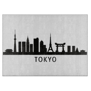 Tabla De Cortar Paisaje urbano de Japón Viaje Silueta del horizo