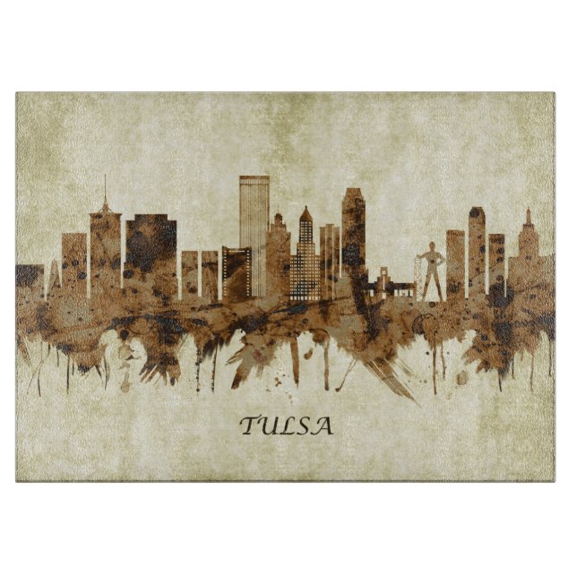 Tabla De Cortar Paisaje urbano de Tulsa Oklahoma (Anverso)