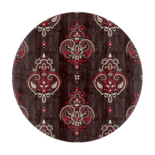 Tabla De Cortar Paisley Bandana: Imagen de Boho Vintage.