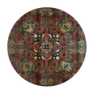 Tabla De Cortar Paisley Bandanna Grunge