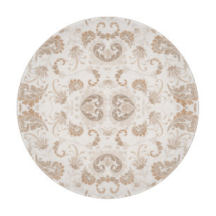 Tabla De Cortar Paisley en beige estética moderna Tan Brown