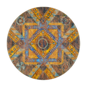 Tabla De Cortar Paisley floral india: Medallón étnico.